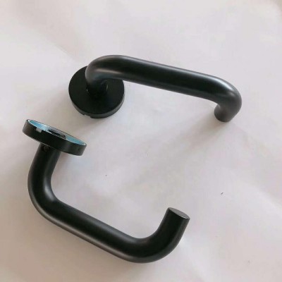 Durable and high security black lever door handle black door handle