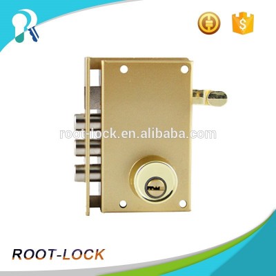 Rim door lock with double cylinder for single door home lock